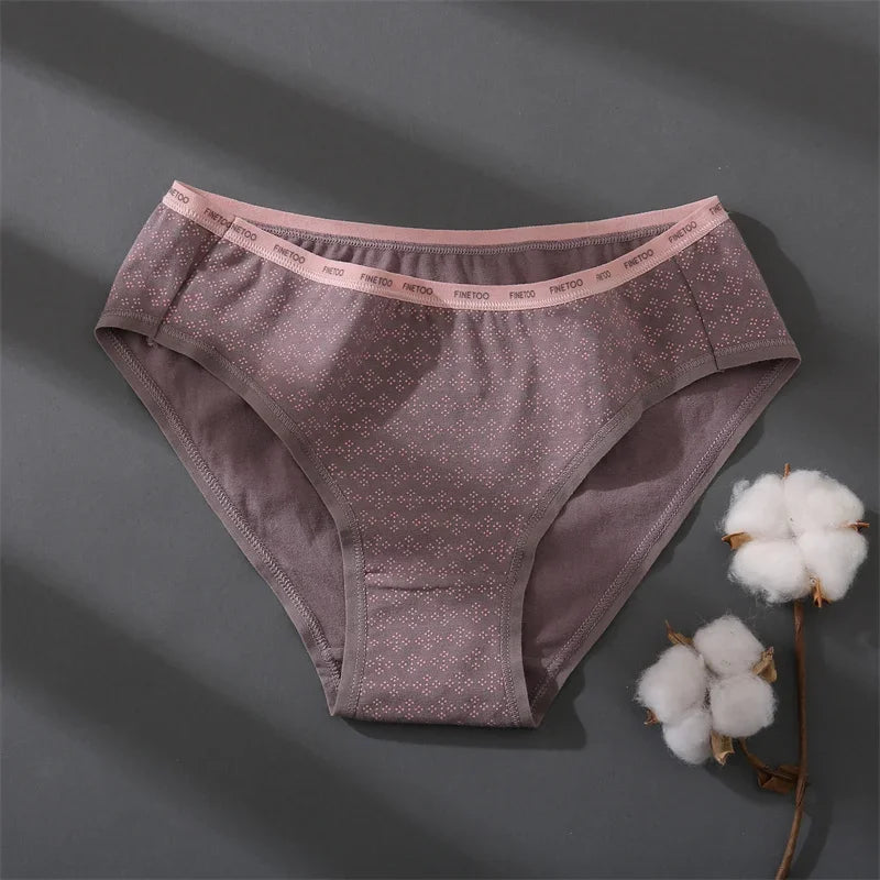 3Pcs/set Women Printing Floral Panties Low-Rise Cotton Briefs Female Comfortable Underwear Female Soft Panties Lingerie M-2XL