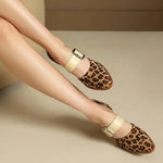 SpringAutumn New Model Fashion High Heels Nude Shoes Color Blocking Pointed Tip Buckle Leopard Print Sexy Party Women's Shoes