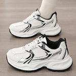 Comfortable Breathable Mesh Walking Sports Shoes Women Non Slip Platform Sneakers Woman Mix Color Lace Up Casual Shoes Mujer