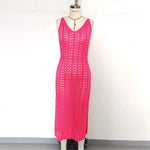 4 Color Hollow Out Sleeveless Crochet Knitted Tunic Beach Cover Up Cover-ups Beach Dress Beach Wear Beachwear Female Women K6783