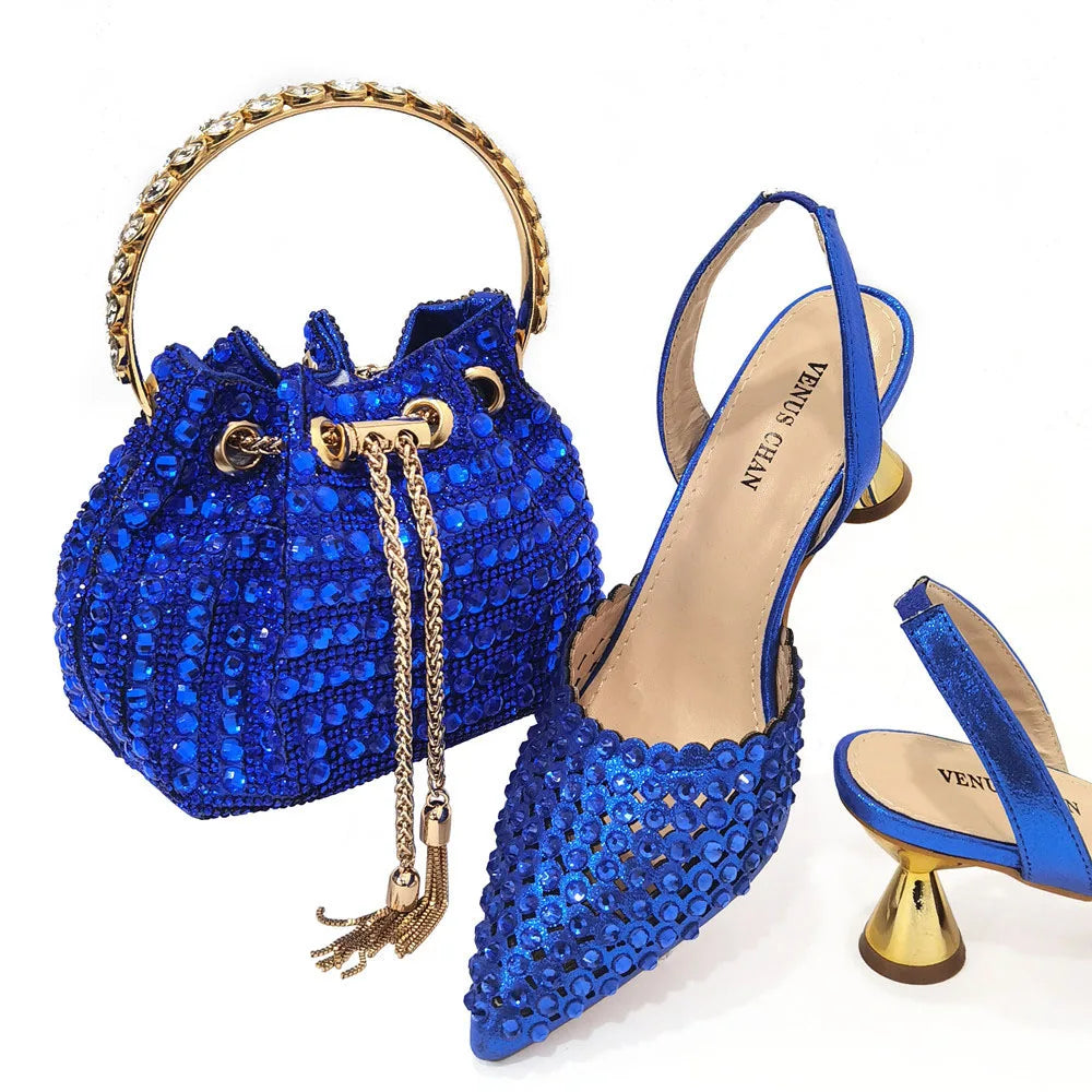 DoershowAfrican fashion Italian Shoes And Bag Sets For Evening Party With Stones wine Italian Handbags Match Bags! HAE1-4