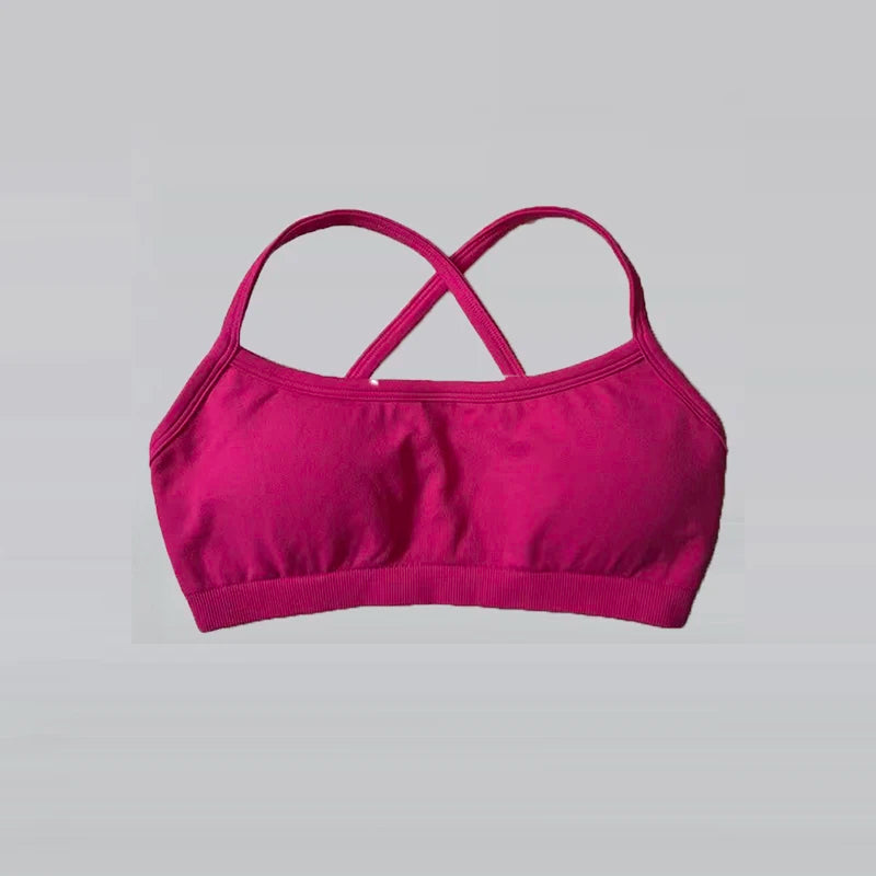 Gathering Shock-proof and Beautiful Back Seamless Sports Bras Gym Women Top Crop Tube Yoga Tops Fitness Scrunch Bum Workout Suit