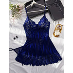 Summer Sleep Shirts Sexy Lingerie Women Mesh Nightgown Exquisite Ultra-thin Lace Embroidery Pajamas Hot Sleepwear With Thongs