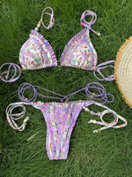 Sexy Triangle Mini Bikini Sets Micro Thongs Swimsuit Women Bathing Suit Biquini Bandage Beachwear Print Swimwear Thong Bikini
