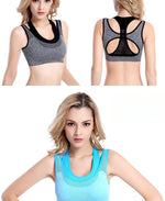 6 Colors Sports Bra Women Cross Hollow Back Gym Jogging Crop Top Female Tops Yoga Fitness Shockproof Vest Sport Bras for Women