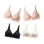 4Pcs/Set Seamless Bras For Women Non-wire Bra Push Up Deep V Underwear Female Invisible Padded Brasiere Sexy Lingerie