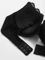Knit Sexy Women's Thin Cup Lace Bras Lace Splicing Underwire Bra Push-Up Breathable Women's underwear
