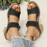 Hook Loop Thick High Heel Sandals Women Hollow Out Summer Beach Sandles Woman Plus Size Anti-Slip Platform Sandalias De Mujer