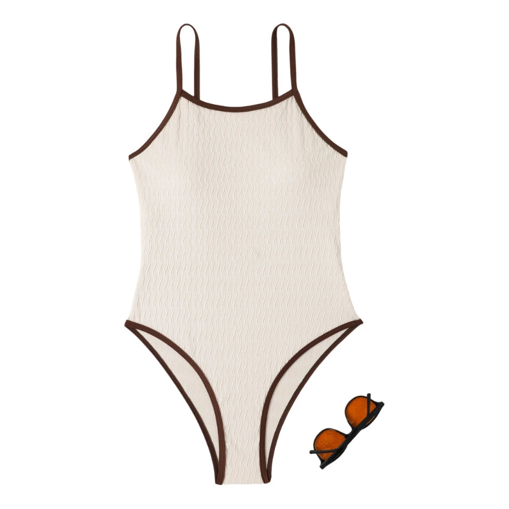 2026 One Piece Swimsuit Solid High Cut Swimwear Women Bathing Suit Female Swimming Summer Beachwear Bodysuit