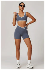 Yoga Set2 Pieces Workout Outfits Fitness Sportswear Gym Tracksuit High Waist Leggings Sports Bra Athletic Wear Women Clothes