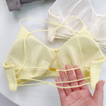 Sexy Soft Fitness Sport Bra Spaghetti Strap Cross Back Hollow Women Top Tight Gym Yoga Underwear Athletic Workout With Chest Pad