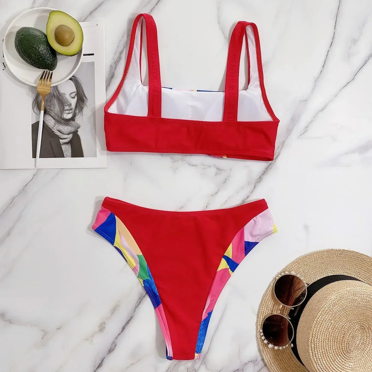 2026 Sexy Bikini Women Push Up Swimwear Swimsuit High Waist Multicolor Patchwork Bikinis Set Bathing Suit Beach Bikini Female