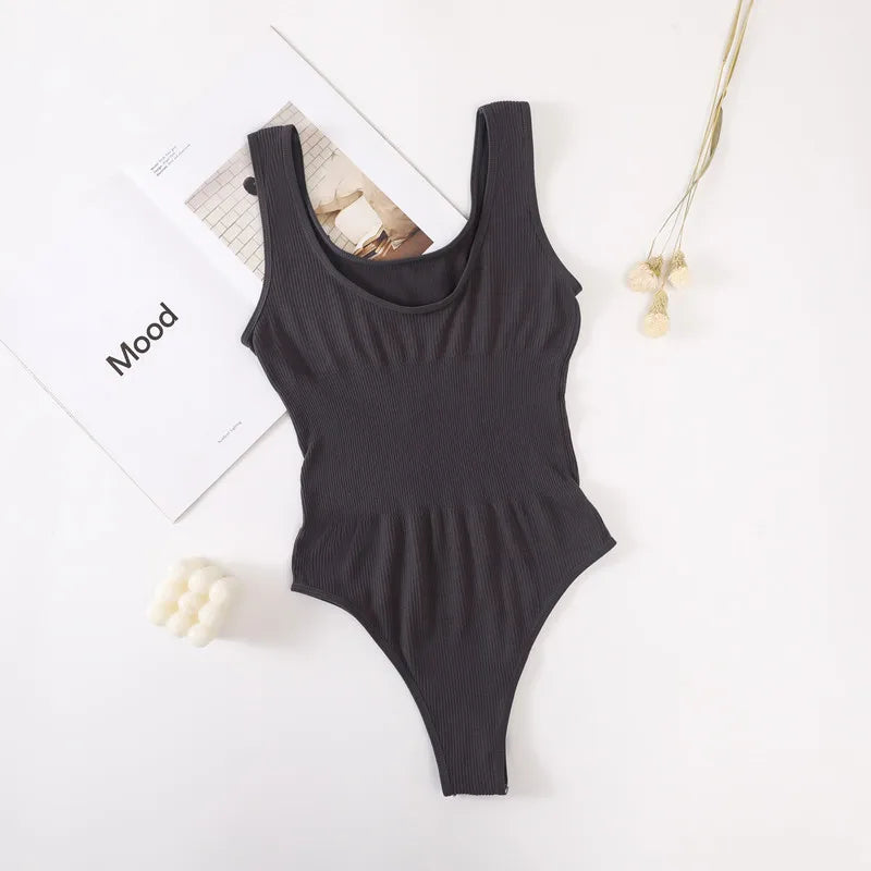 Women Seamless Jumpsuits Tummy Control Shapewear Pants Female Bodysuit Slimming Underwear U Back Tops Sexy Thongs Bodyshaper