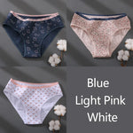 3Pcs/set Women Printing Floral Panties Low-Rise Cotton Briefs Female Comfortable Underwear Female Soft Panties Lingerie M-2XL