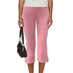 Women Capri Pants Solid Color Bow Decor Summer Casual Cropped Pants Stretch Crop Leggings
