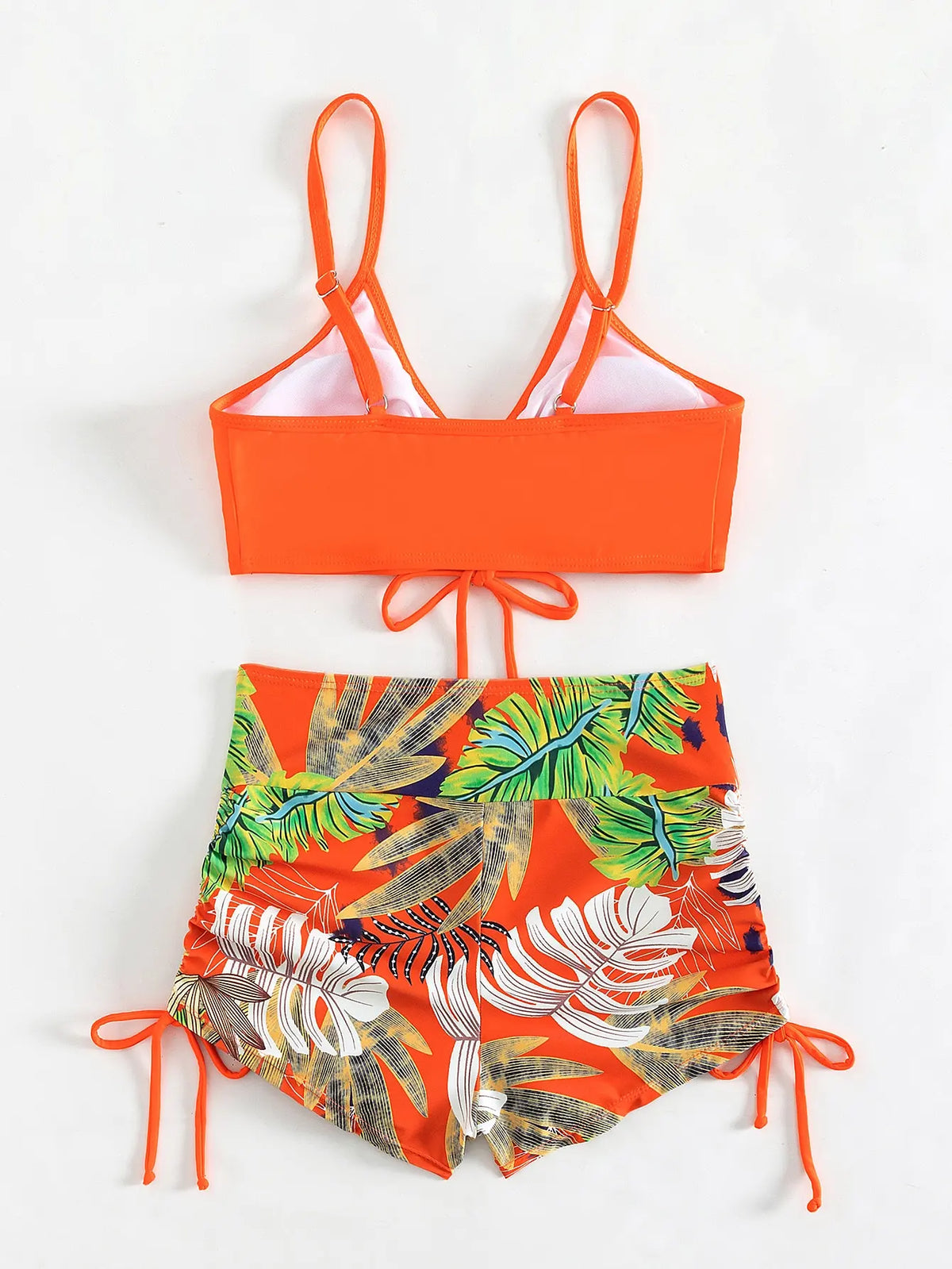 2026 Tie Dye Bikini Drawstring Swimsuit Women High Waist Shorts Swimwear Female Padded Bathing Suit Swimming Beachwear Summer