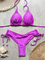 2026 Sexy Folds Bikini Set Solid Micro Bikinis Women Swimsuit Female Triangle Swimwear Beach Wear Bathing Suit