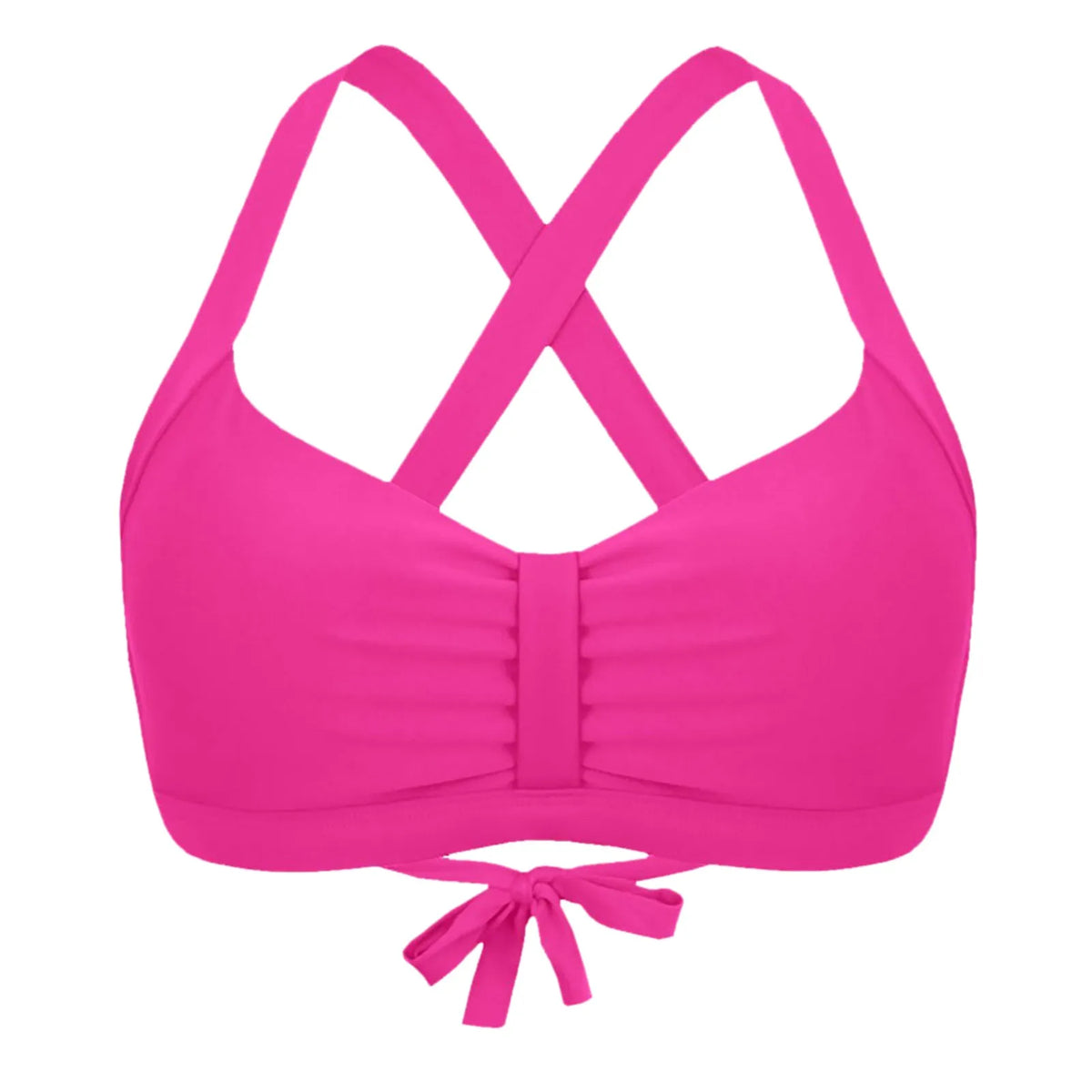 Womens Halter Neck Ruched Bikini Top Padded Push Up Swim Tops Adjustable Tie Back Bathing Suit Top Beach Pool Vacation Swimwear