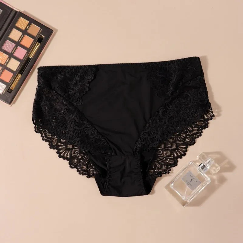 Beauwear Women Luxury Sexy Lace Panties Floral Transparent Nylon Breathable Briefs Underwear Female Bragas Pretty Lingerie