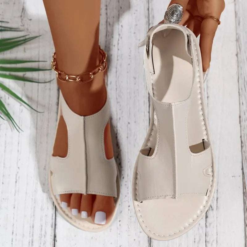 Women Flat Sandals 2026 Summer New Fashion Shallow Sandals Comfortable Lightweight Outdoor Beach Sandalsfor Women