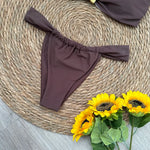 Bandeau Bikini Push Up Women Swimsuits 2025 Sexy Female Swimwear Brazilian Bikini Set Thong Biquini Swim Suits Solid Beachwear