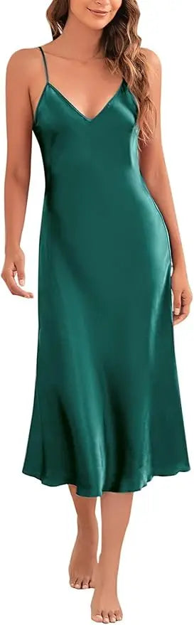 Women's Nightdress Spaghetti Strap V Neck Elegant Luxury Comfortable Breathable Loungewear Relaxing Daily Leisure Classic Style