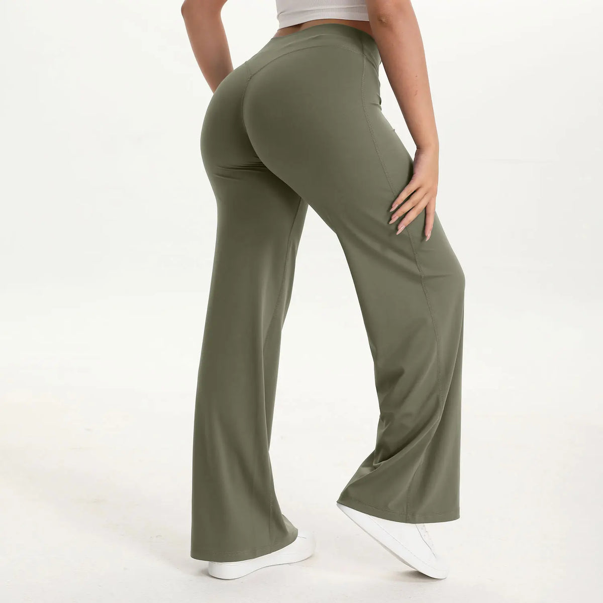 NCLAGEN Naked Feel Straight-leg Pants Gym Clothes Woman Sportswear Fitness Workout Leggings Yoga Softmotion Wide-leg Trousers