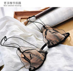 Sexy French Front Hook Bra Set Ultra Thin Sheer Pure Sensual Breathable Lace Lingerie for Women Summer New Fashion S-XL MOYISU