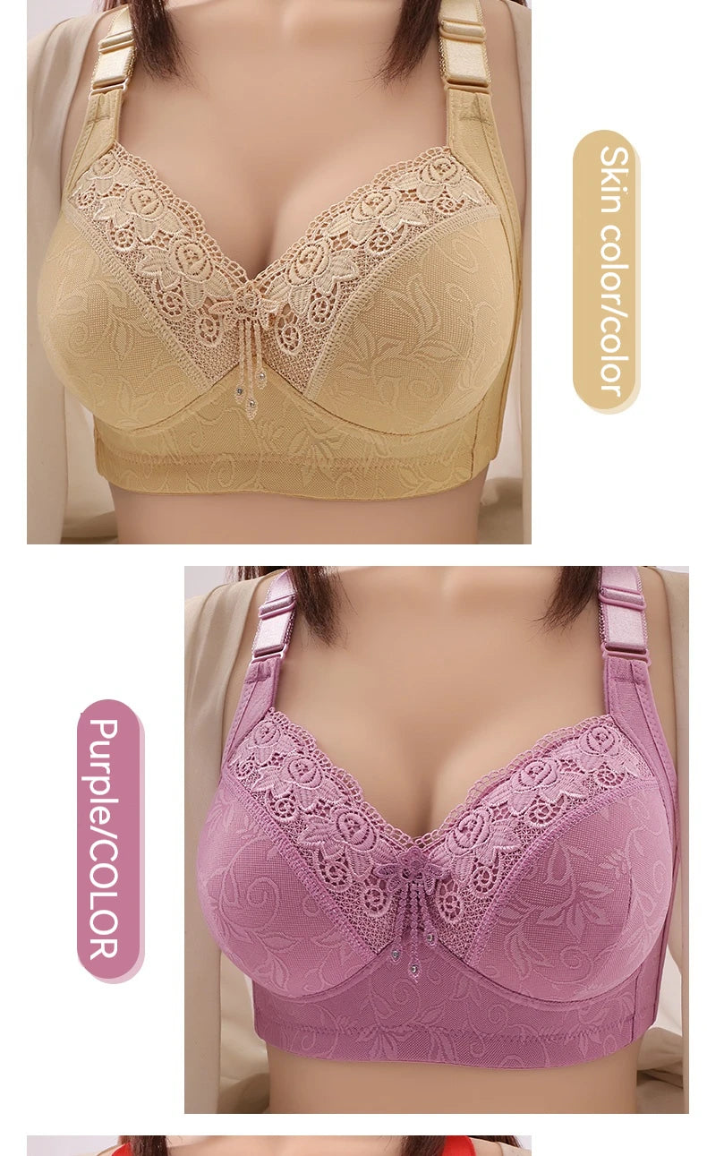 Womens Lace Bras Ultra-Thin Perspective Bralette Deep V Bra Sexy Lingerie Tops Plus SizeCup Mom's underwear active bra