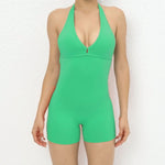 Women's High Elasticity One-Piece Fitness Jumpsuit - Tight Peach Hip Jumpsuit & Air Back Yoga Pants for Workout Gym Running