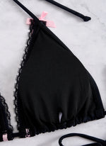 DEKA Print Lace Edge Cutie Harajuku Bikini Set Gothic Vintage Swimwear Spicy Girl Lace Patchwork Push Up Bra Tie Side Micro Swim