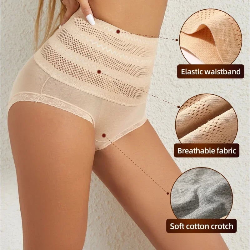 2Pcs/Set Bodyshaper Women Control Panties Tummy Control Bottom Belly Tightening Female Pants Lifting Hip High Waist Underwear