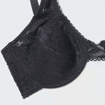 BEAUWEAR Ultra Thin Unlined Breathable Lingerie Bra with Wire Plain Floral Lace Bras for Women