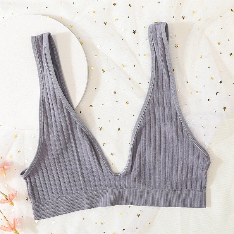 Seamless Tube Top Push-up Bras for Women Deep V Neck Underwear Low Back Brassiere Unlined Sexy Lingerie Crop Top Women Bralette