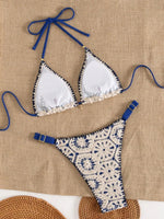 XS - L Halter Crochet Bikini Women Swimwear Female Swimsuit Two-pieces Bikini Set High Cut Bather Bathing Suit Swim Beachwear