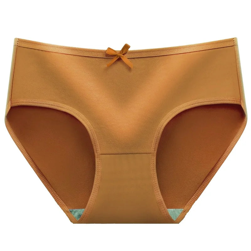 1 Pack Classic Daliy Panties Women Breathable Soft Low-waist Briefs Solid Color Ladies Comfort Underwear M-XL