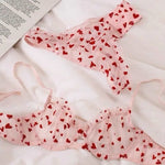 Everyday French Lace Bra Set Wireless Small Bust Support Anti Sagging Lightly Lined Comfort Sexy S-XL MOYISU Sexy Panty Tushy AB