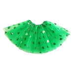 Womens Shamrock Sequin Tulle Skirt Elastic Waist St Patricks Day Tutu Flared Mini Skirt Glittery Bottoms For Festival Costume