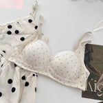 Japa Cherry Blossom Bra Wireless Thin Lace Bralette Small Chest Women Comfortable Breathable Student Underwear Push Up No Steel