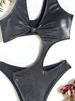 Sexy Black Brozing Front Bow Swimwear Women 2026 Hollow Out Backless Thong Bikini Summer Holiday Bathing Suit One Piece Swimsuit