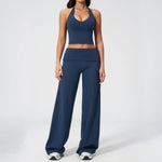 Women's Fitness Set Gym Tracksuit Breathable Sports Bra Flared Trousers Suit Workout Clothing Sportswear Female Athletic Wear
