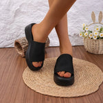 Round Toe Ultra High Slide Women Sandals Summer Fashion Open Toe Wedges Platform Sandals Simple Comfortable Non-slip Ladies Shoe