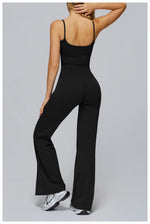Yoga Suit Gym Fitness Set Hanging Neck Slim Sports Tank Top High Waist Wide Leg Pants Tracksuit Outdoor Running Athletic Wear