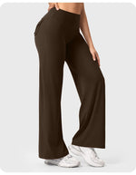 High Waist Pocket Yoga Pants for Women - Stretch Breathable Gym Workout Leisure Tummy Control Tights with Pockets