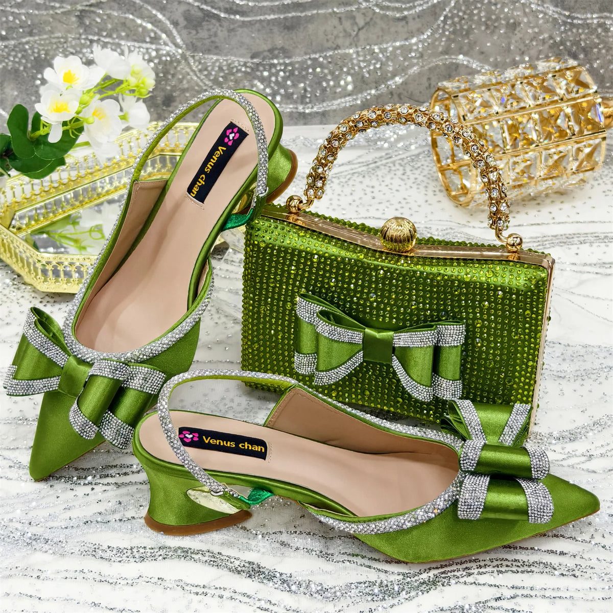 Doershow nice African Shoes And Bag Matching Set With gold Hot Selling Women Italian Shoes And Bag Set For Party Wedding21-4
