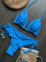 New Solid Color Bikini Set 2026 Women's Swimsuit Hanging Neck Rope Split Swimsuit 2-piece Set Summer Beachwear