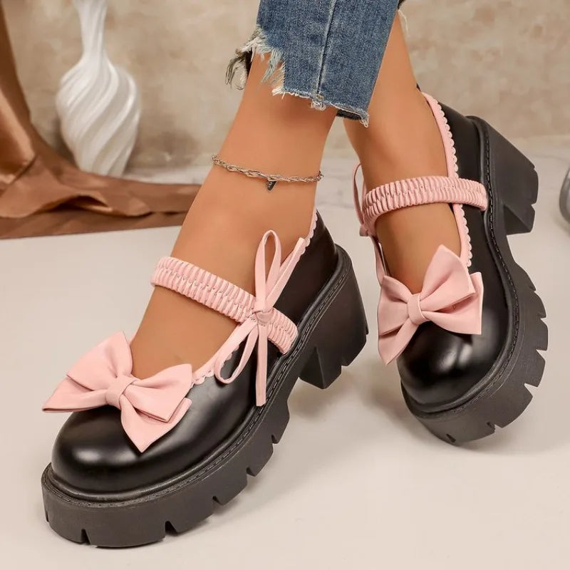Women's Lolita Style Platform Mary Janes, Winter Autumn Comfortable Versatile Shoes for Tea Party