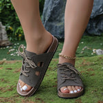 2026 Summer Slippers WomenSlippers Open Toe Slingback Sandals VacationLave-up Slippers for Women