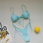 21 Colors New Sexy Bikini Women Solid Leopard Floral Print Swimwear Swimsuit Female Bandage Strap Beach Bikinis Set Bathing Suit