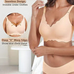 Plus-size Jelly-like Wire-free Bra Thin Molded Cups with A Wire-free Design Comfortable and Breathable Underwear Push Up